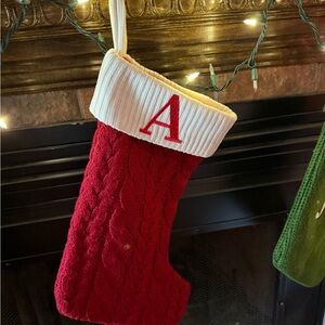 Red Cable Knit Christmas Stocking
